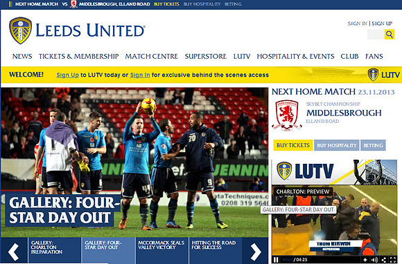 Leeds United website - 11th November 2013